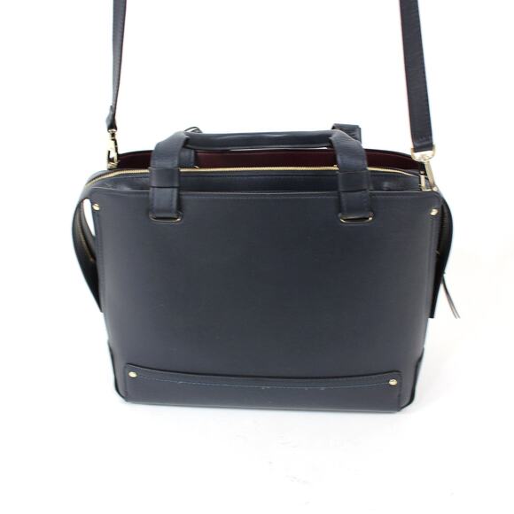 Kate Spade Madison Logan Street Handbag Large Eloisa Navy Leather Crossbody Bag - Picture 6 of 8